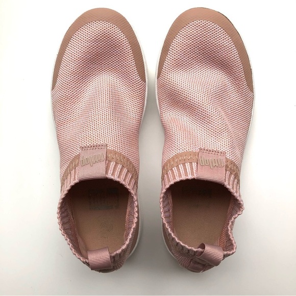 FitFlop ÜBERKNIT Slip On Sneakers Pink - Picture 3 of 12